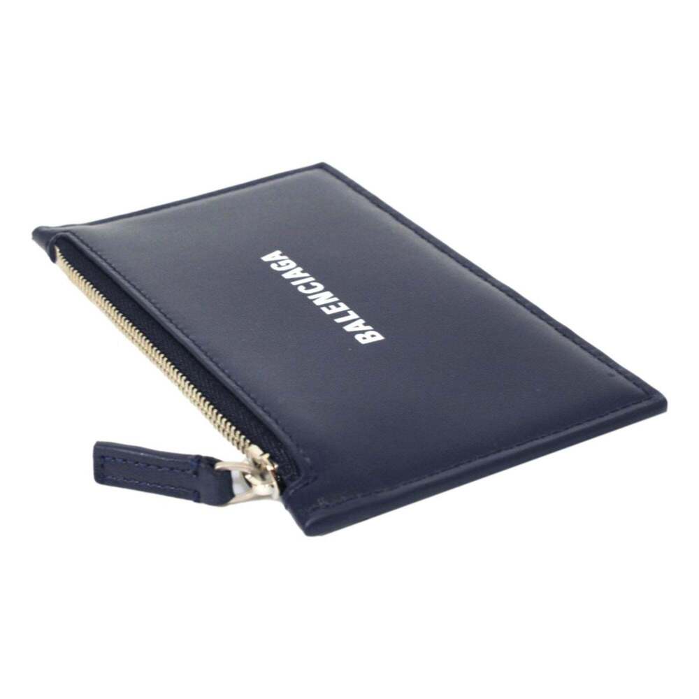 Balenciaga Cash Navy Leather Large Coin Card Holder - Picture 3 of 6